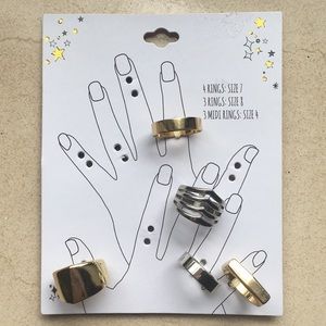 5 H&M Gold Silver Rings